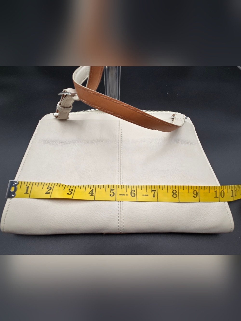 Brighton Ferrara Leather Crossbody Organizer Bag - Cream/Tan #F270671 - Picture 4 of 14
